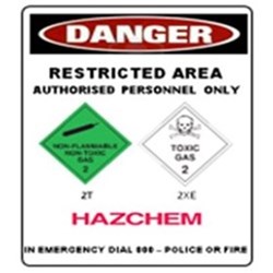 Danger Restricted Area Hazchem Safety Sign 