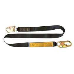B-Safe Shock Absorbing Lanyard with Webbing and Snap Hooks - 1m