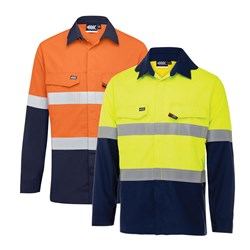 Boomerang Mens Hi-Vis FR Button-Up Shirt with Reflective Tape PPE1