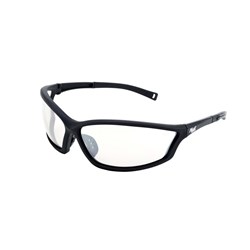 Safety Glasses Mack Stealth Black Nylon Frame Clear Mirror Lens(Moq 12 Pair)