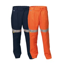 WS Workwear Mens Hi-Vis Drill Trousers with Reflective Tape