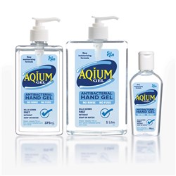 Ego Aqium Antibacterial Hand Sanitiser Gel Pump Pack 375ml