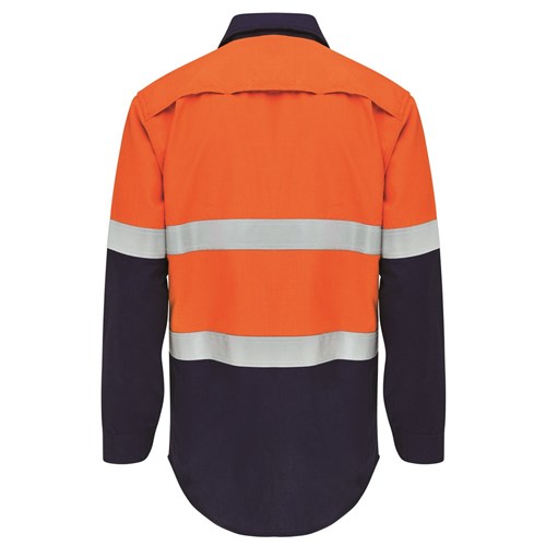 Boomerang Mens Hi-Vis FR Button-Up Shirt with Reflective Tape PPE1 ...