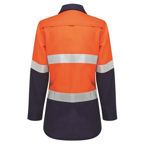 Boomerang Womens Hi-Vis FR Button-Up Shirt with Reflective Tape PPE1 ...