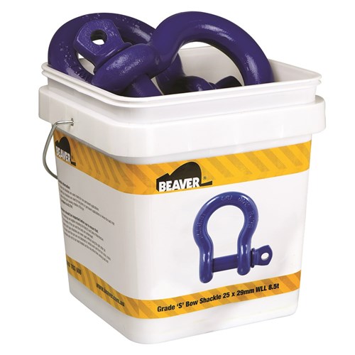 Beaver Colour Coded Screw Pin Bow Shackles (Pail)