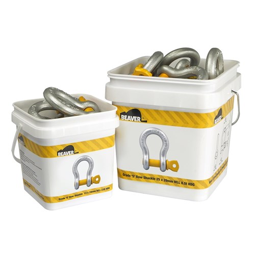 Beaver Hot Dipped Galvanised Screw Pin Bow Shackles (Pail)
