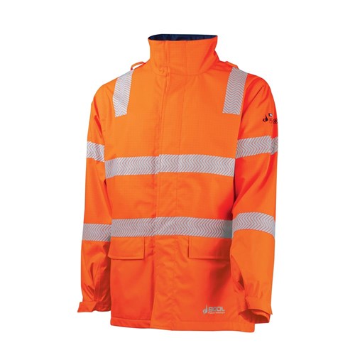 BOOL BW1340T4 FR Hi-Vis Parka w/ Zip-Off Sleeves & FR Tape