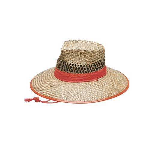 Hat Safety Straw With Orange Trim