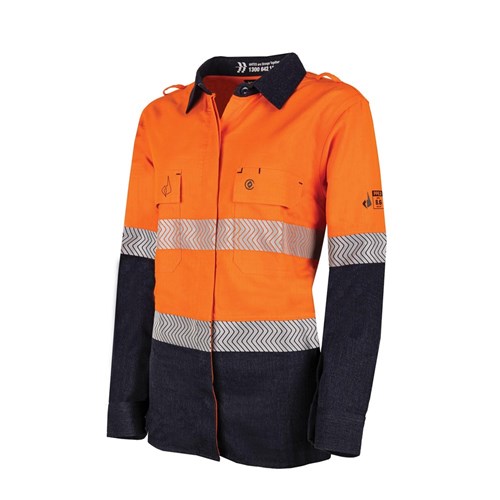 BOOL Womens FR Regular Weight Hi-Vis Shirt Segmented FR Refl