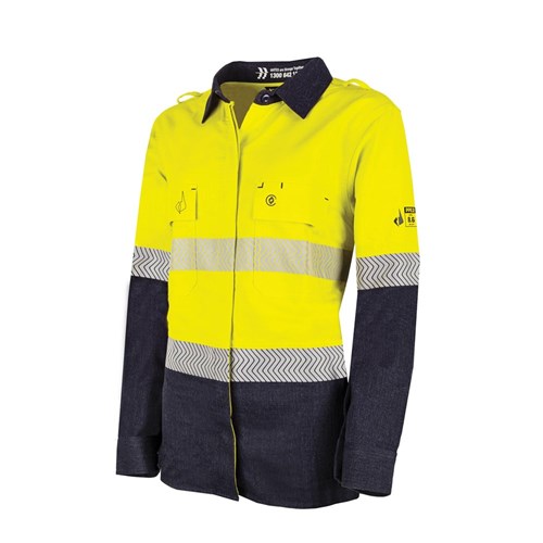 BOOL Womens FR Regular Weight Hi-Vis Shirt Segmented FR Refl