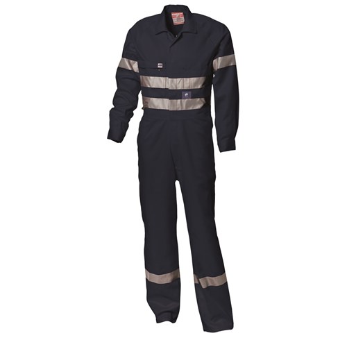 WS Workwear Mens Hi-Vis Drill Coverall with Reflective Tape