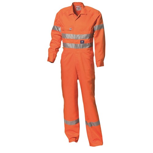 WS Workwear Mens Hi-Vis Drill Coverall with Reflective Tape